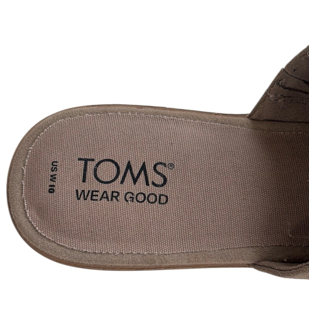 Like New Toms Leather Jade Mule Flats Taupe Size 10 - Picture 4 of 8